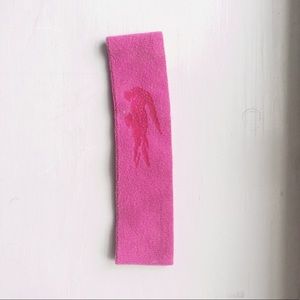 💖 Lacoste Headband Pink Alligator Tennis Knit